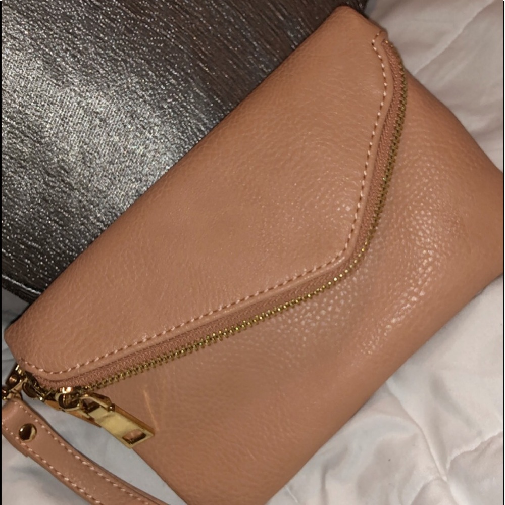 Pink Leather Wristlet